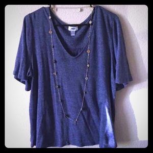 Navy sheer back shirt